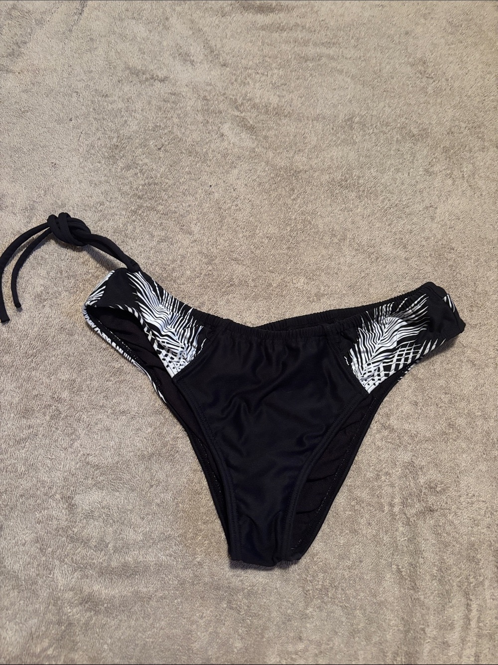 O'Neill Black Bikini Bottom with White Palm Accent